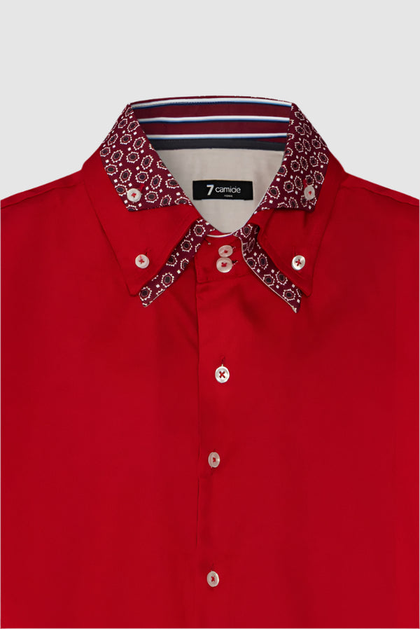 Camisa Hombre Vesuvio Iconic Satin Rojo