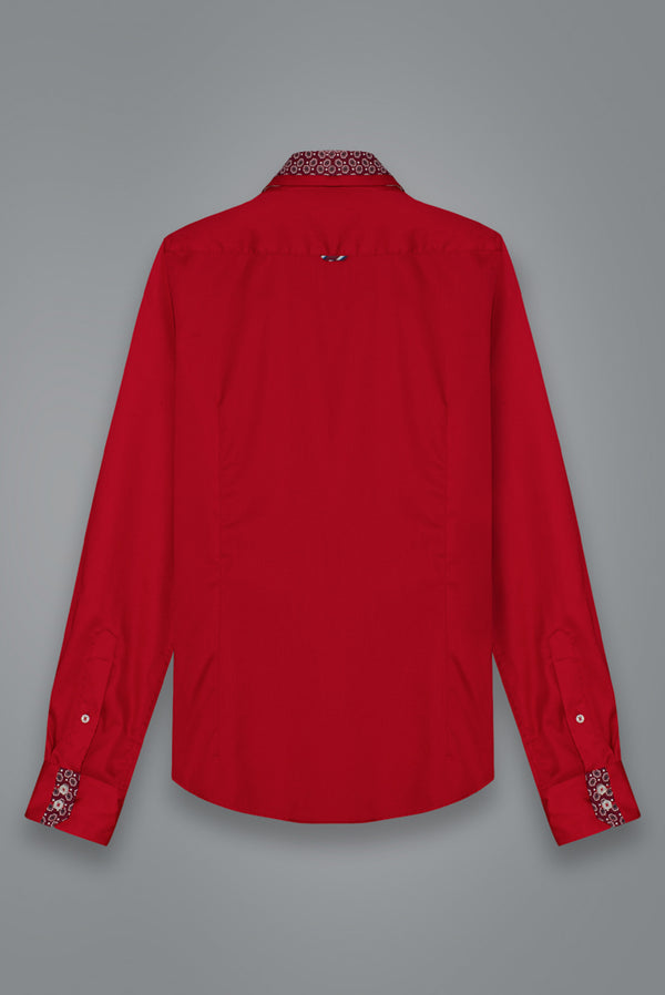Camisa Hombre Vesuvio Iconic Satin Rojo