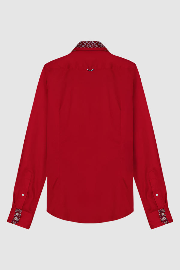 Camisa Hombre Vesuvio Iconic Satin Rojo
