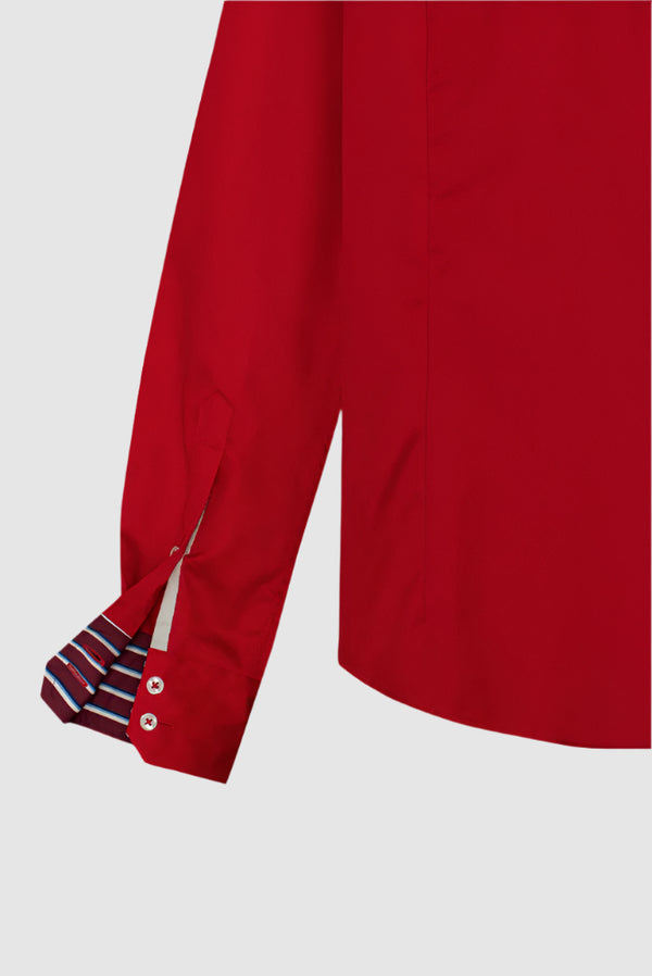 Camisa Hombre Vesuvio Iconic Satin Rojo