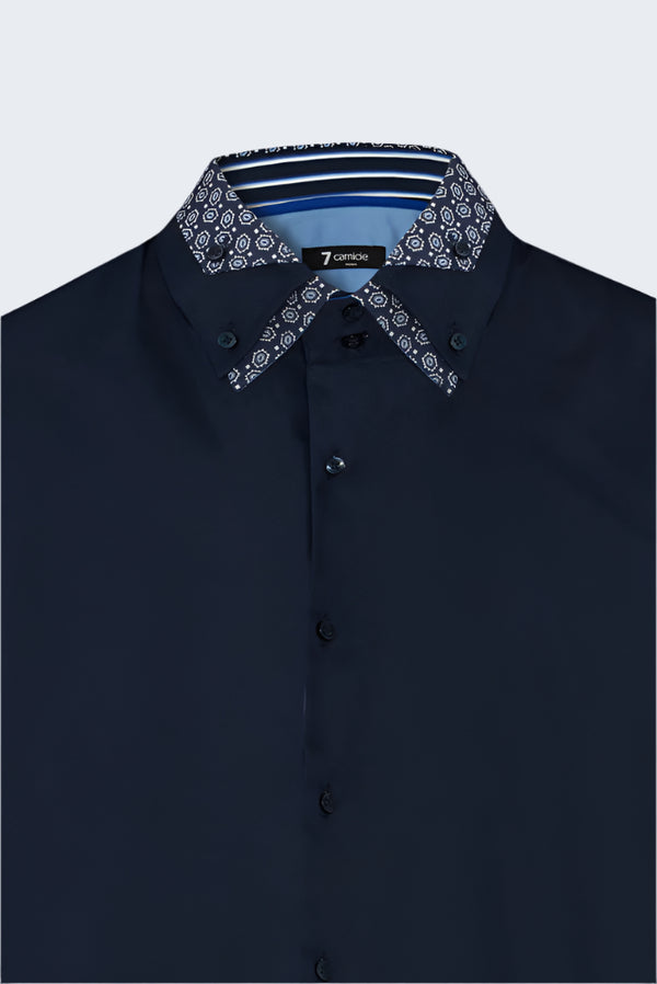 Camicia Uomo Vesuvio Iconic Satin Blu