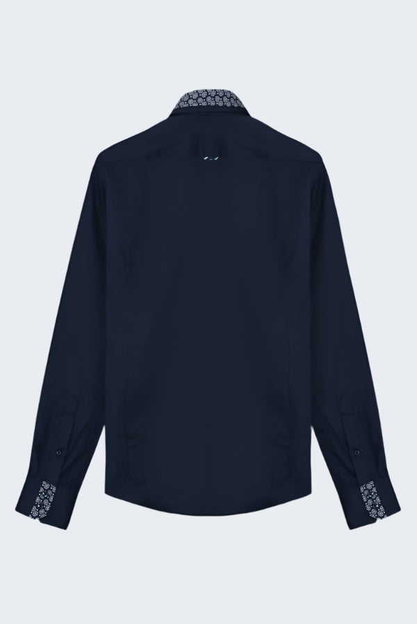 Camicia Uomo Vesuvio Iconic Satin Blu