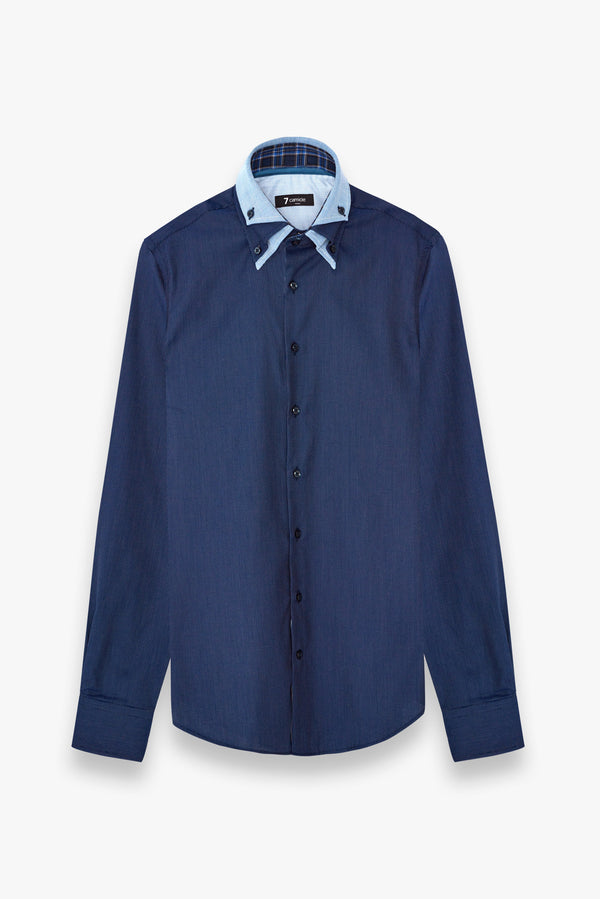 Vesuvio Iconic Poplin Man Shirt Blue White