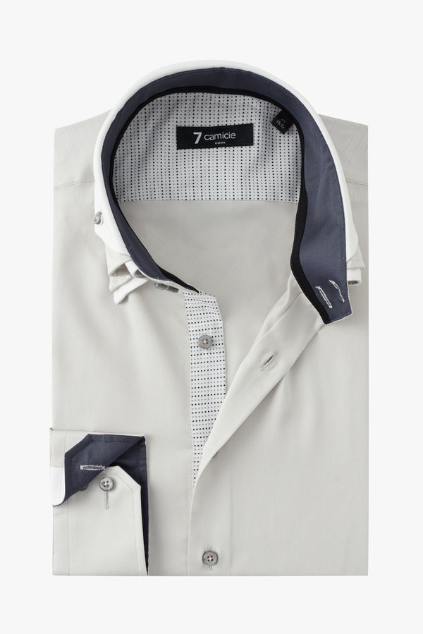 Camicia Uomo Vesuvio Iconic Satin Grigio