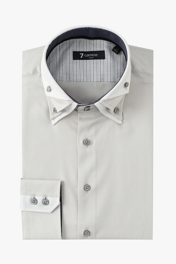 Camicia Uomo Vesuvio Iconic Satin Grigio