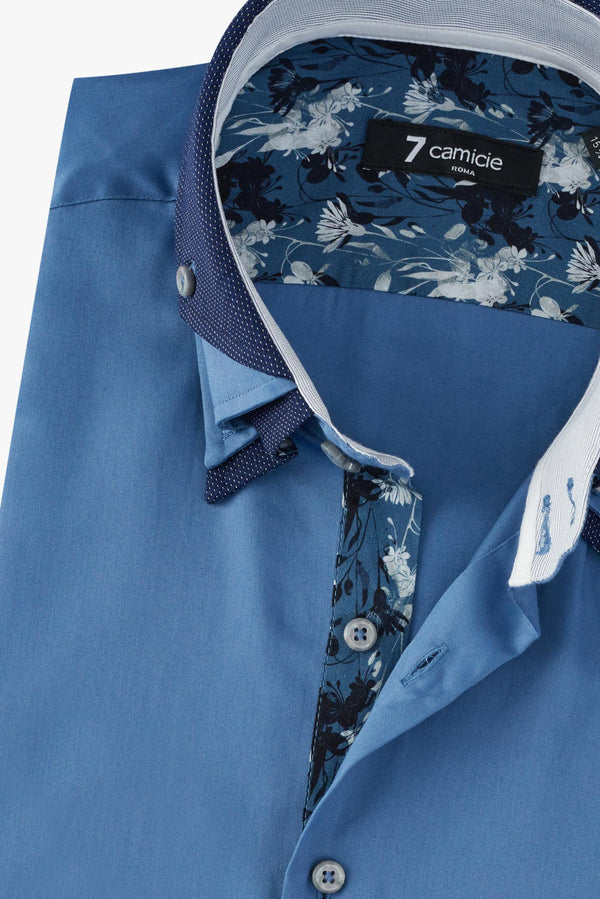 Camicia Uomo Vesuvio Iconic Satin Blu