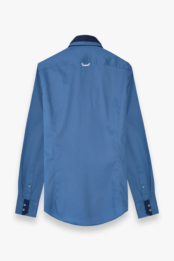 Camicia Uomo Vesuvio Iconic Satin Blu