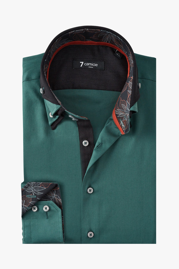 Camicia Uomo Vesuvio Iconic Satin Verde