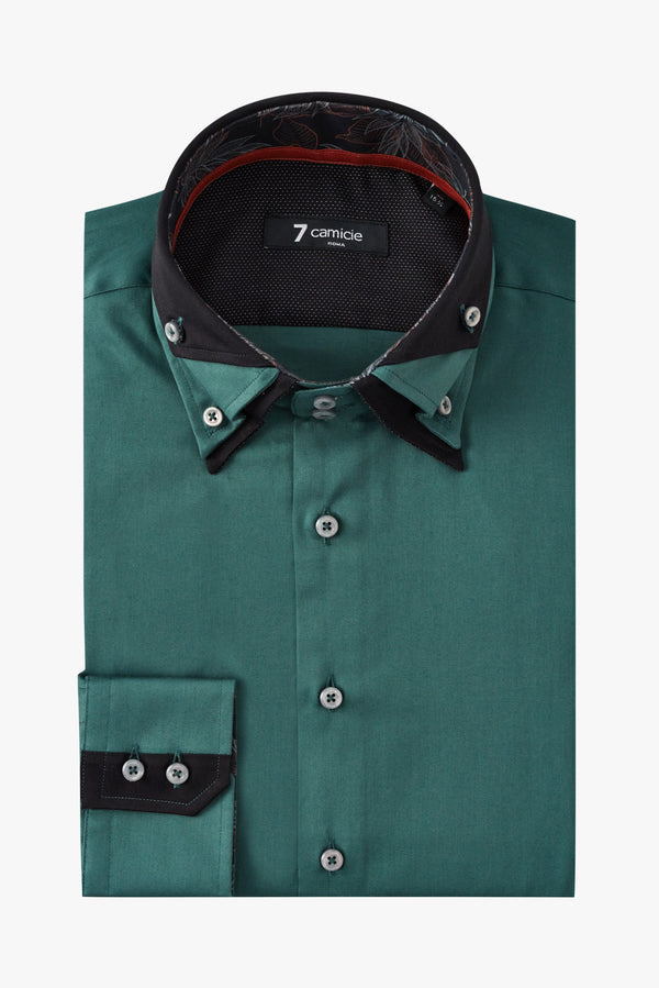 Camicia Uomo Vesuvio Iconic Satin Verde