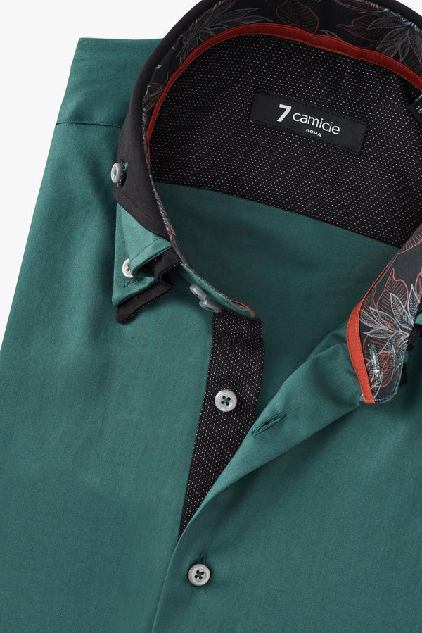 Camicia Uomo Vesuvio Iconic Satin Verde