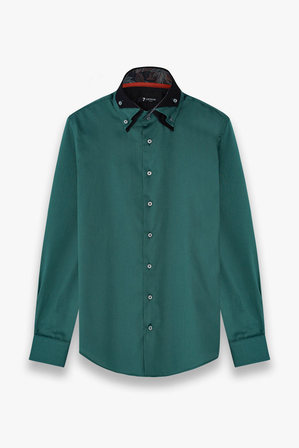 Camicia Uomo Vesuvio Iconic Satin Verde