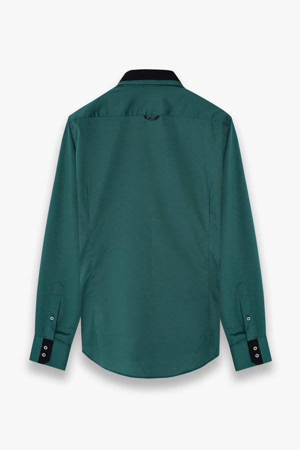 Camicia Uomo Vesuvio Iconic Satin Verde