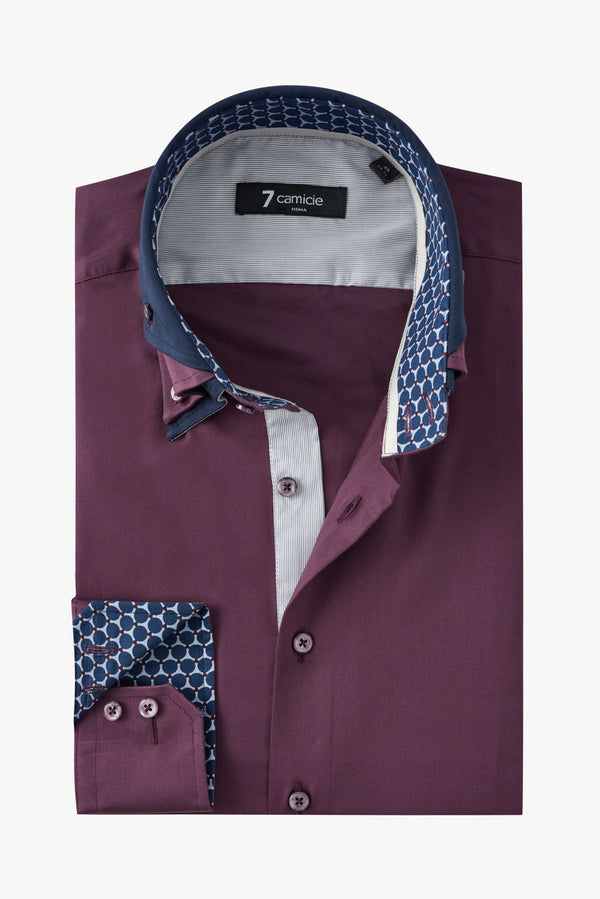 Camicia Uomo Vesuvio Iconic Satin Viola