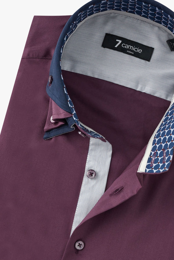 Camicia Uomo Vesuvio Iconic Satin Viola