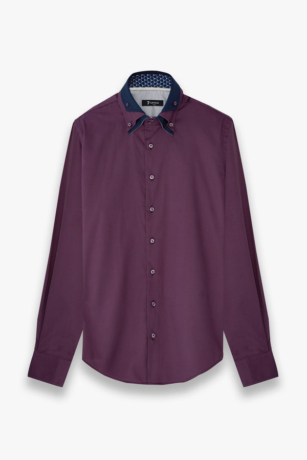 Camicia Uomo Vesuvio Iconic Satin Viola