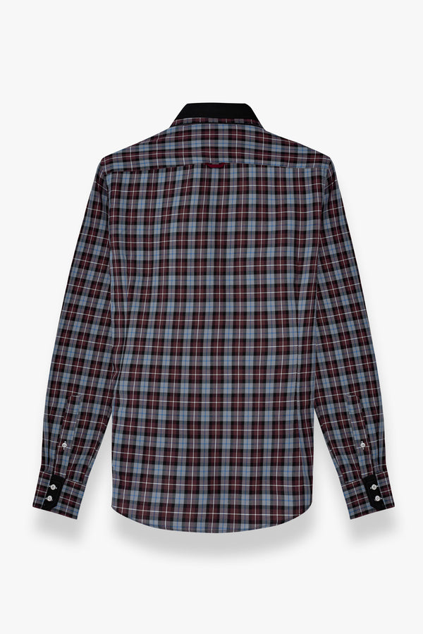 Camisa Hombre Vesuvio Iconic Twill Rojo Negro