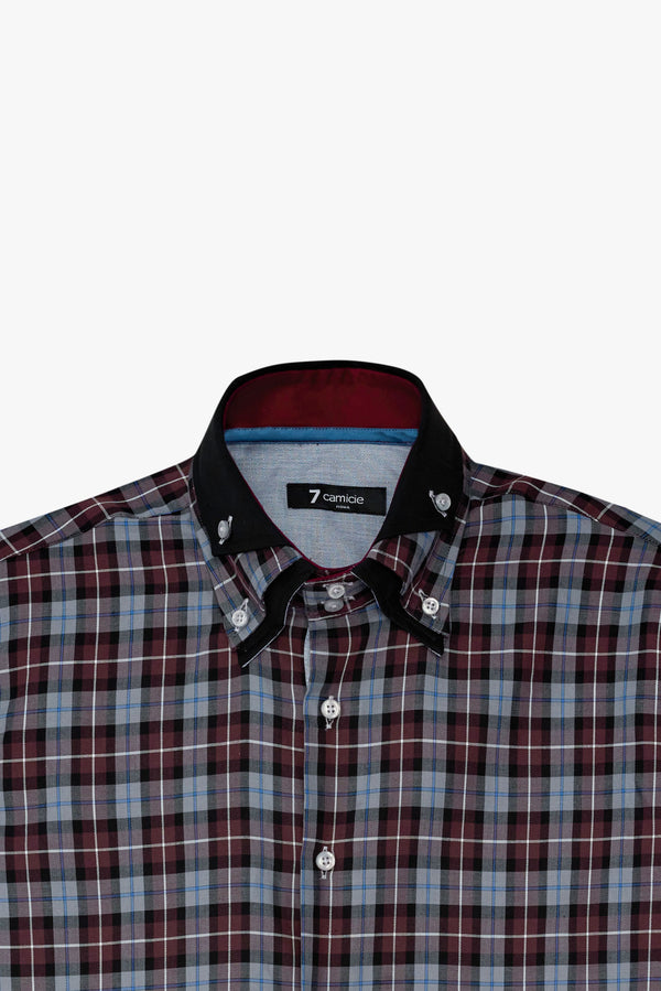 Camisa Hombre Vesuvio Iconic Twill Rojo Negro