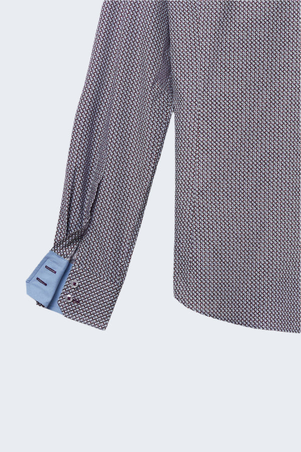 Camisa Hombre Marco Polo Iconic Popelin Blanco Morado