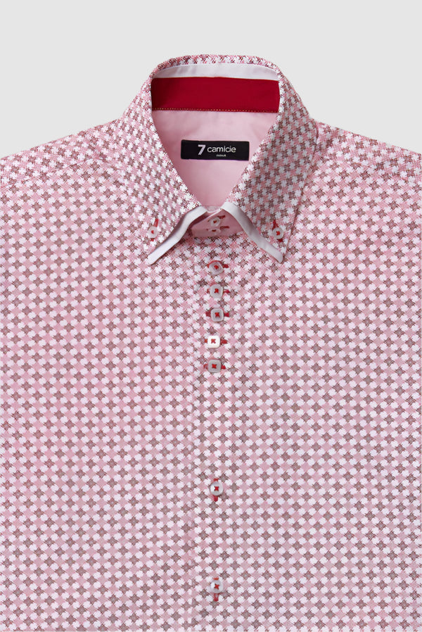 Camisa Hombre Marco Polo Iconic Popelin Blanco Rojo