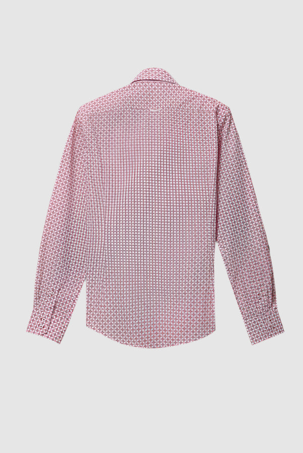 Camisa Hombre Marco Polo Iconic Popelin Blanco Rojo