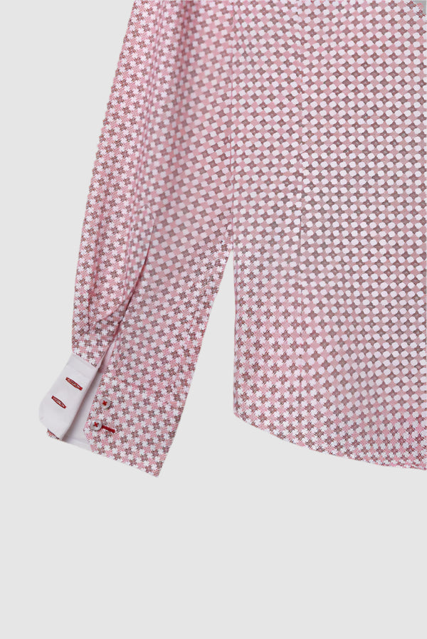 Camisa Hombre Marco Polo Iconic Popelin Blanco Rojo