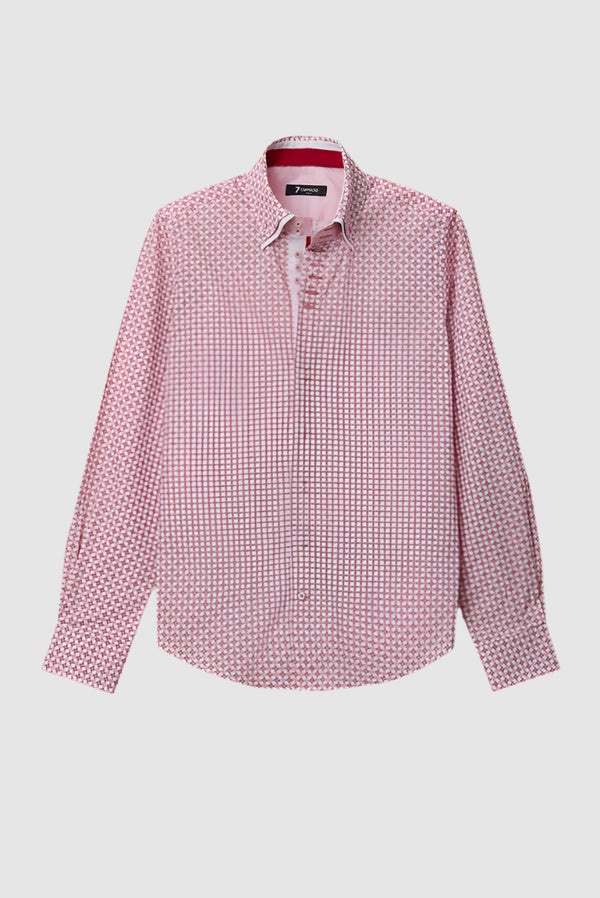 Camisa Hombre Marco Polo Iconic Popelin Blanco Rojo