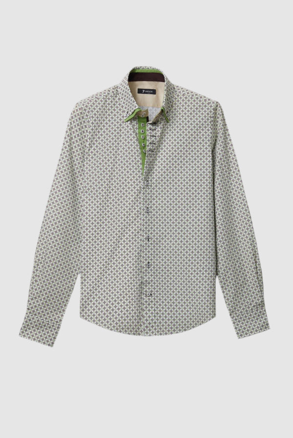 Camicia Uomo Marco Polo Iconic Popelin Bianco Viola