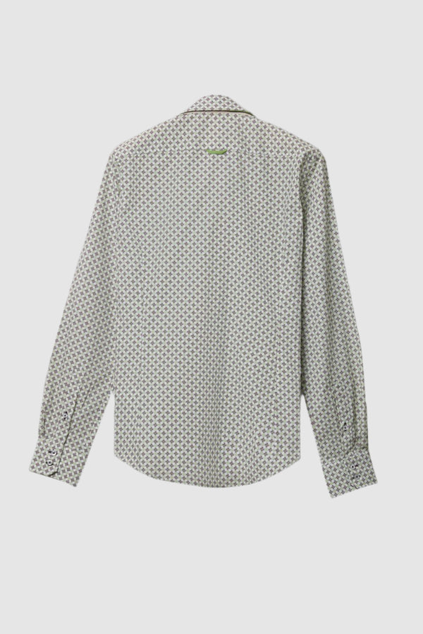Camicia Uomo Marco Polo Iconic Popelin Bianco Viola