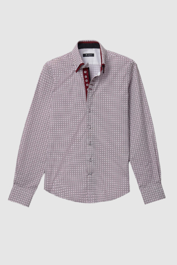 Camicia Uomo Marco Polo Iconic Popelin Bianco Rosso