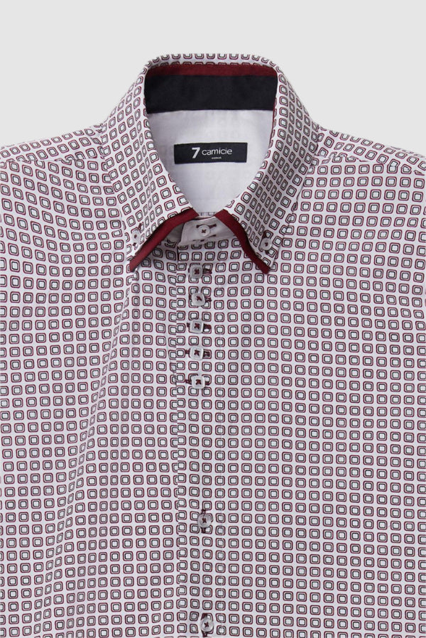 Camicia Uomo Marco Polo Iconic Popelin Bianco Rosso