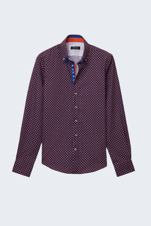 Chemise Homme Marco Polo Iconic Popelin Rouge Blanc