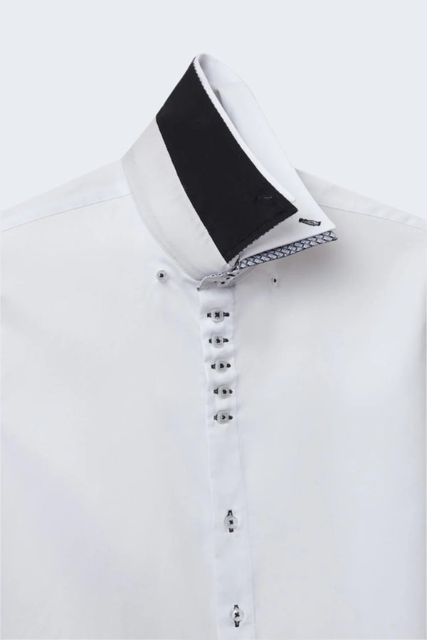 Marco Polo Iconic Herren Hemd Satin Weiss