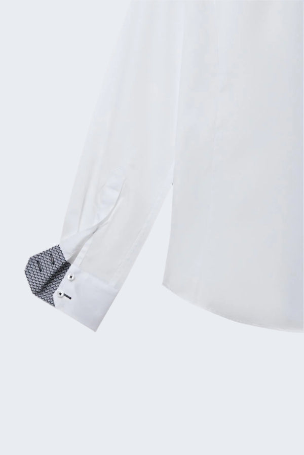 Marco Polo Iconic Herren Hemd Satin Weiss