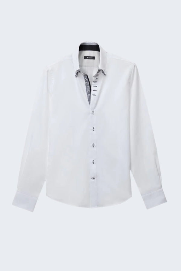 Marco Polo Iconic Herren Hemd Satin Weiss