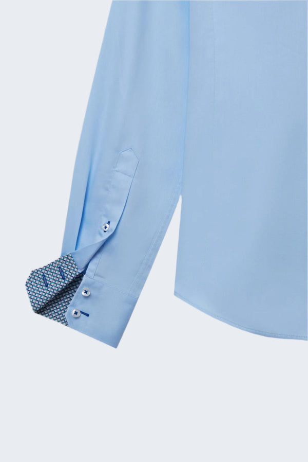 Camisa Hombre Marco Polo Iconic Satin Azul Claro
