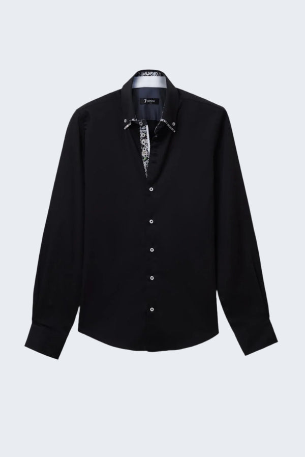 Camicia Uomo Marco Polo Iconic Satin Nero