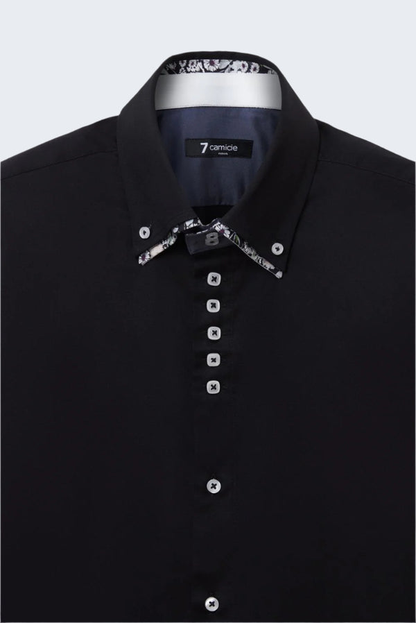 Camicia Uomo Marco Polo Iconic Satin Nero