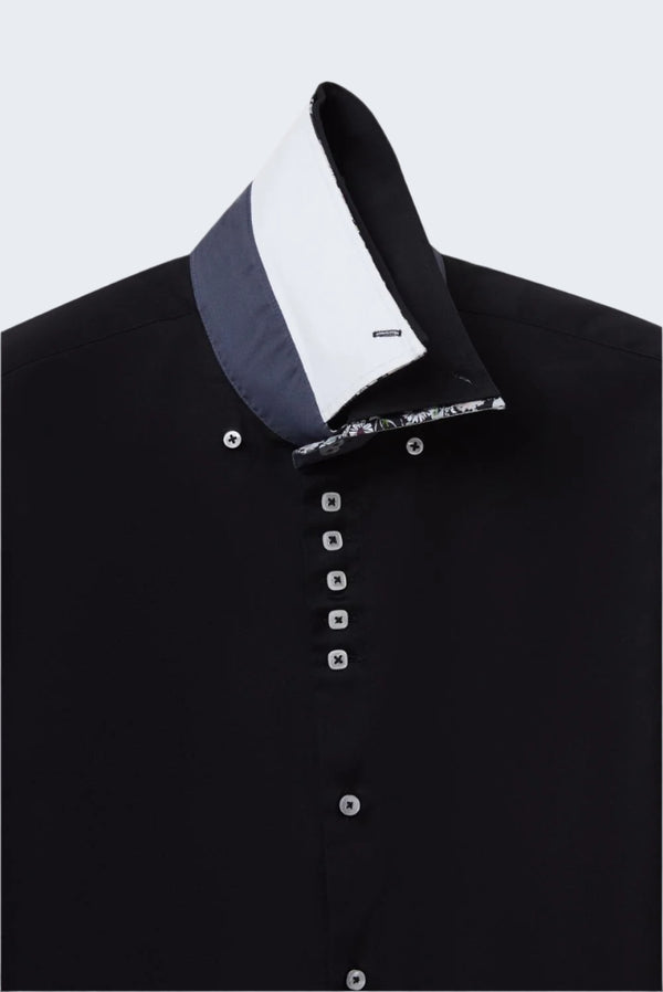 Camicia Uomo Marco Polo Iconic Satin Nero