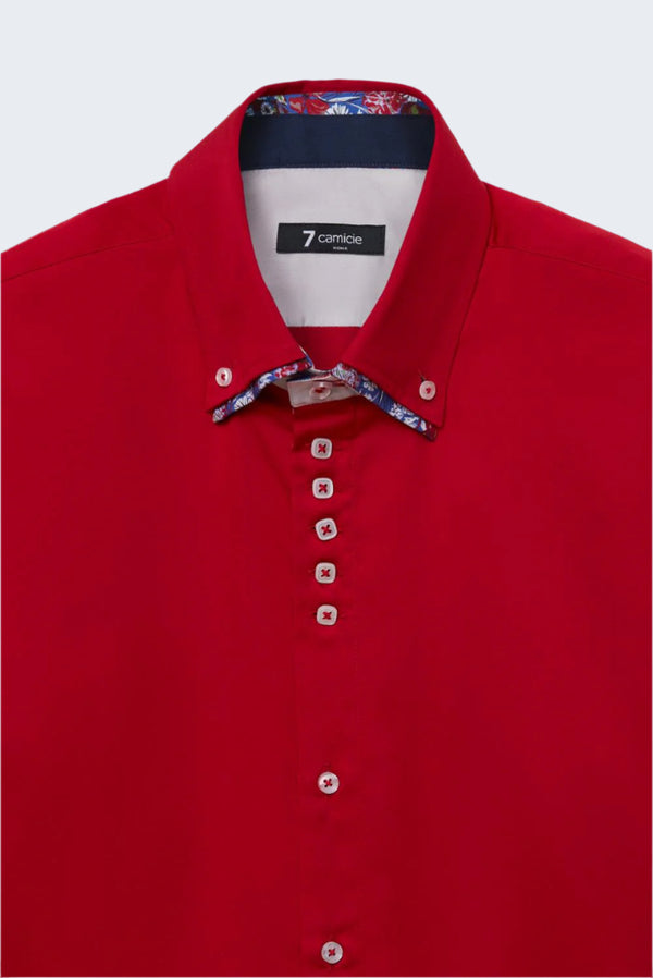Chemise Homme Marco Polo Iconic Satin Rouge