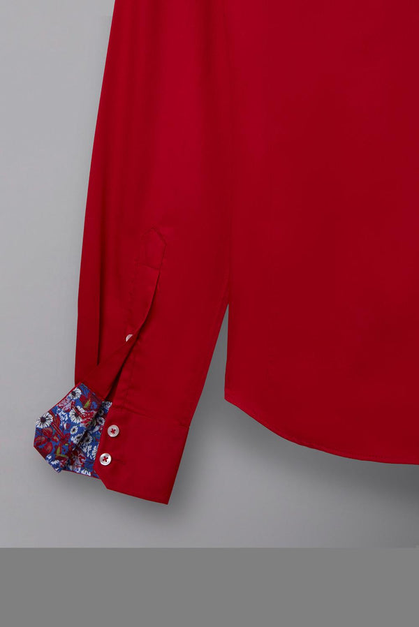 Camicia Uomo Marco Polo Iconic Satin Rosso