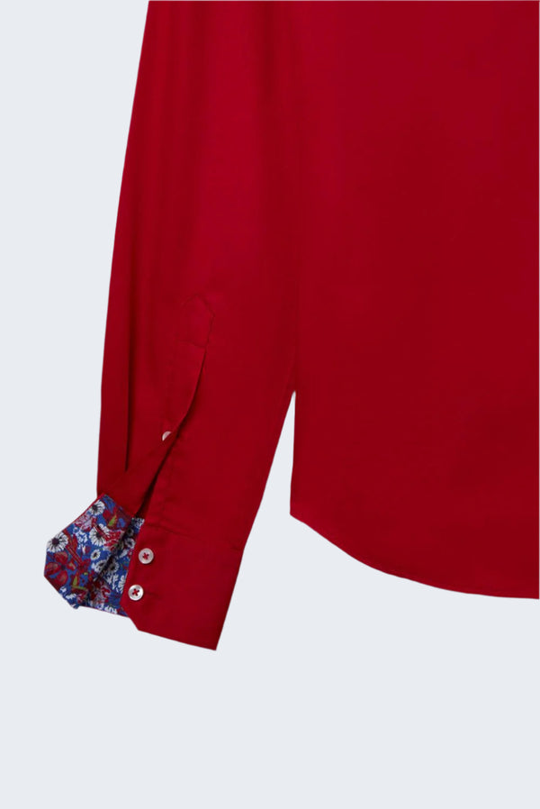 Chemise Homme Marco Polo Iconic Satin Rouge