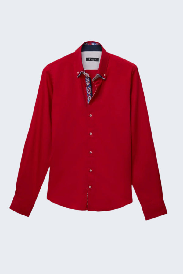 Chemise Homme Marco Polo Iconic Satin Rouge