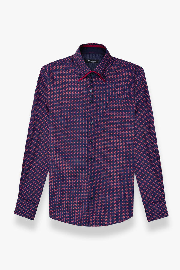 Camisa Hombre Marco Polo Iconic Popelin Morado Rojo