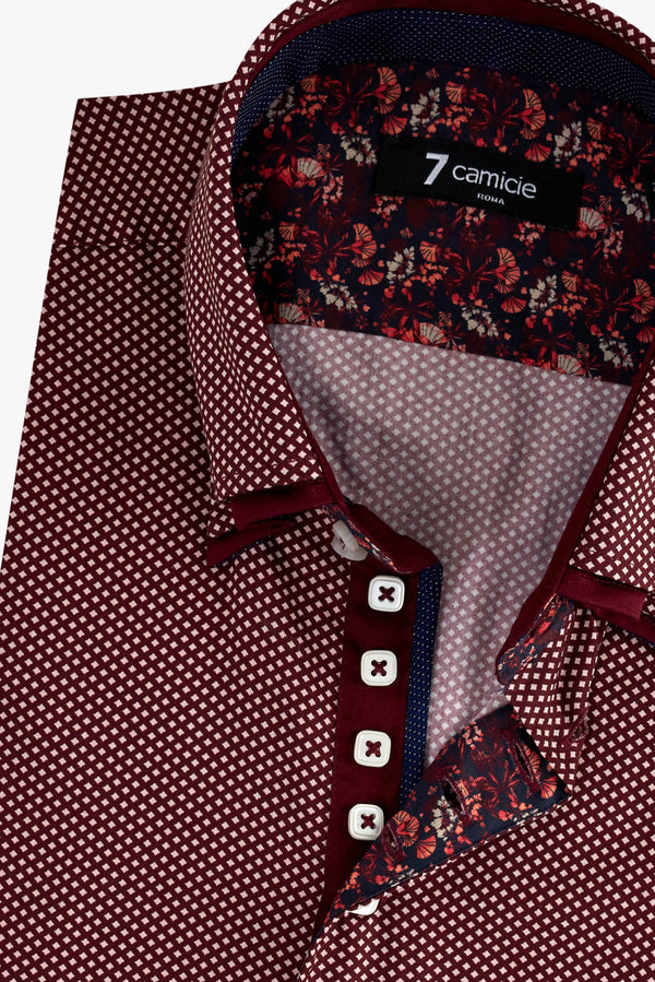 Camicia Uomo Marco Polo Iconic Popelin Rosso Bianco