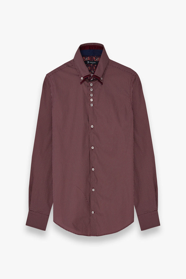 Camicia Uomo Marco Polo Iconic Popelin Rosso Bianco