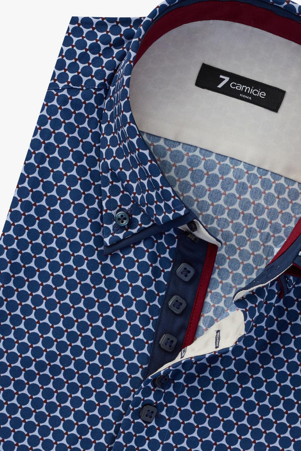 Marco Polo Iconic Poplin Man Shirt Blue Grey