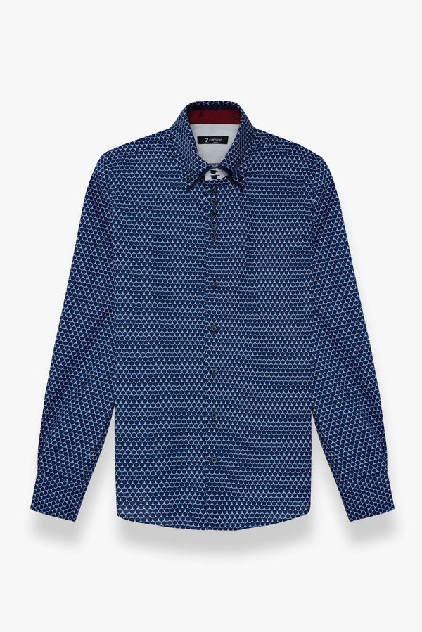 Marco Polo Iconic Poplin Man Shirt Blue Grey