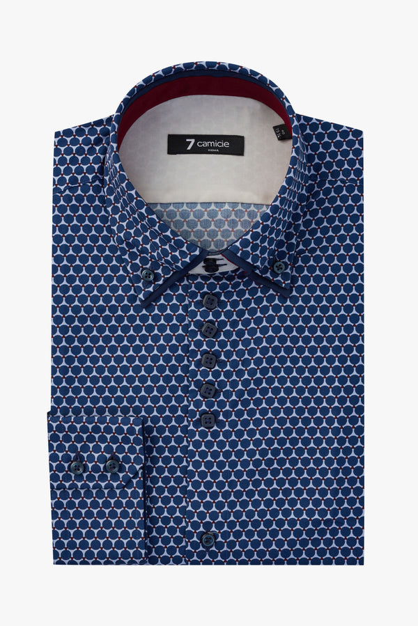 Marco Polo Iconic Poplin Man Shirt Blue Grey