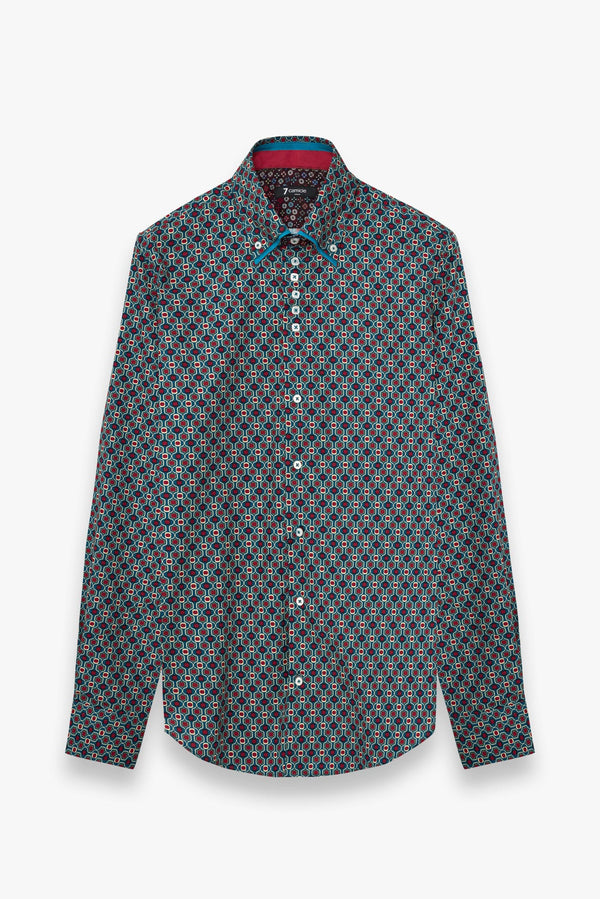 Marco Polo Iconic Herren Hemd Popelin Grun Orange