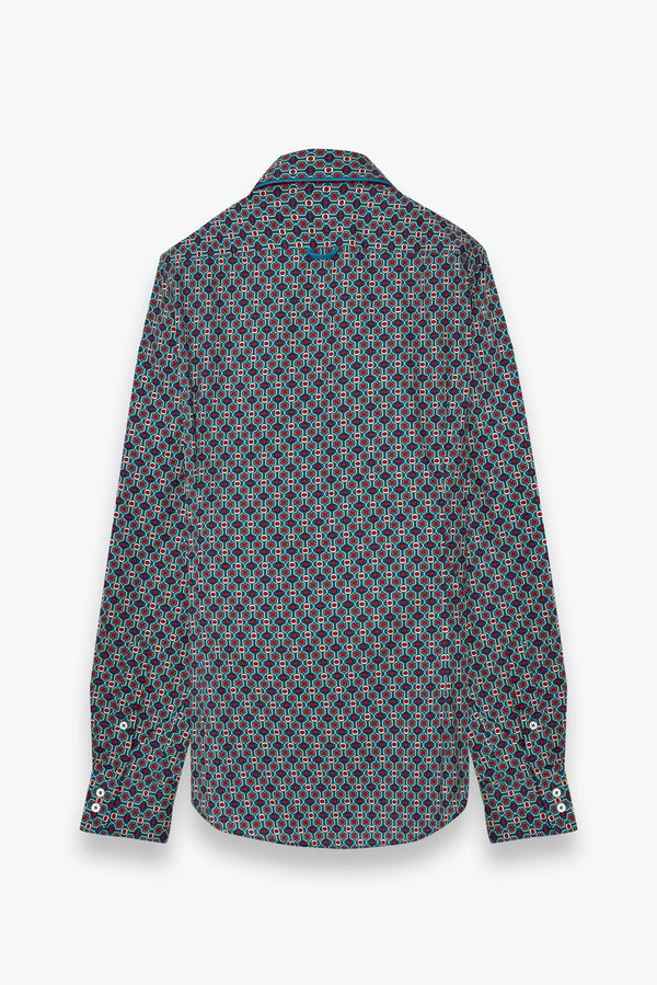 Marco Polo Iconic Herren Hemd Popelin Grun Orange